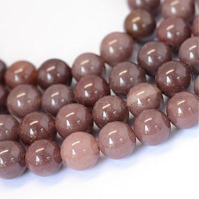 Natural Purple Aventurine Round Bead Strands G-E334-10mm-21-1