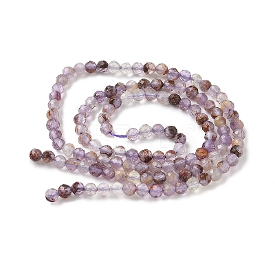 Natural Purple Phantom Quartz Purple Lodolite Quartz Beads Strands G-S385-01-1