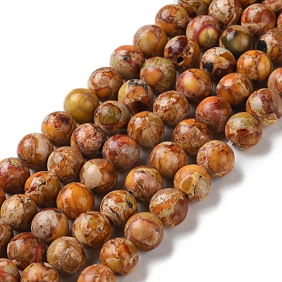 Natural Imperial Jasper Beads Strands G-I122-8mm-M-01-1