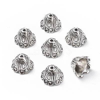 Tibetan Style Alloy Bead Caps TIBEB-EA9700YKG-AS-LF-1