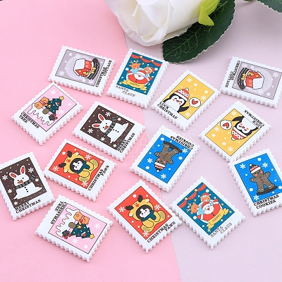Christmas Stamp Resin Cabochons XMAS-PW0001-220-1