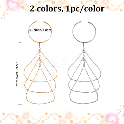 2Pcs 2 Colors Iron and Brass Upper Arm Bangles BJEW-CY0001-11B-1