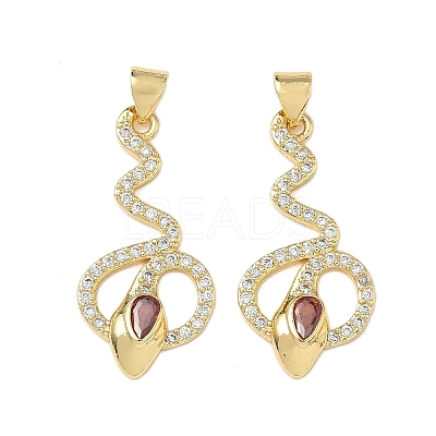 Brass Micro Pave Cubic Zirconia Pendants KK-L243-29G-04-1