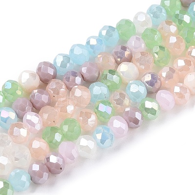 Electroplate Glass Beads Strands GLAA-T023-B16-02-1