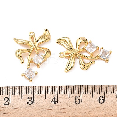 Brass with Cubic Zirconia Pendants KK-D024-09G-1