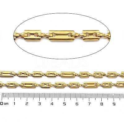 Ion Plating(IP) 304 Stainless Steel Rectangle Link Chains CHS-G039-09G-1