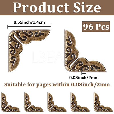 96Pcs Iron Bag Decorate Corners Protector PURS-CP0001-05-1