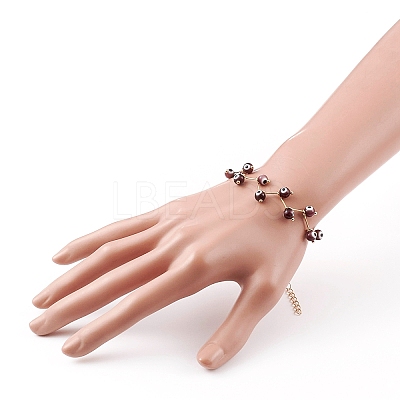 Handmade Evil Eye Lampwork Beaded Bracelets BJEW-JB05855-02-1