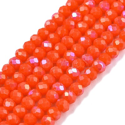 Electroplate Opaque Solid Color Glass Beads Strands LS-EGLA-A044-P1mm-L03-1