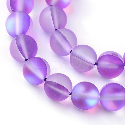 Synthetic Moonstone Beads Strands G-R375-6mm-A09-1