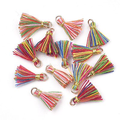 Polycotton(Polyester Cotton) Tassel Pendant Decorations X-FIND-S281-01-1