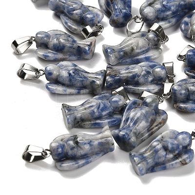 Natural Blue Spot Jasper Pendants G-B127-10P-02-1