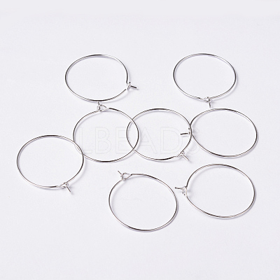 Silver Color Plated Brass Earring Hoops X-EC067-2S-1