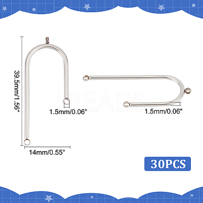 30Pcs 304 Stainless Steel Asymmetric Length Chandelier Component Links STAS-UN0049-34-1
