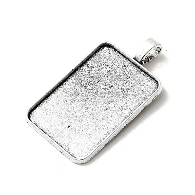 Tibetan Style Alloy Pendant Cabochon Settings TIBEP-N003-02AS-1