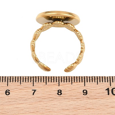 Shell Shape 304 Stainless Steel Cuff Ring Components SA-CBA098D-04G-E-1