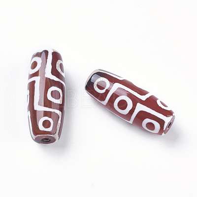 Tibetan Style 9-Eye dZi Beads  TDZI-G009-F03-1
