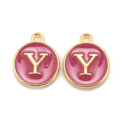 Golden Plated Alloy Enamel Charms ENAM-S118-08Y-1