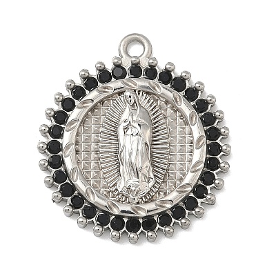 304 Stainless Steel & Rhinestone Pendants STAS-G371-09G-02P-1