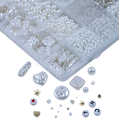 DIY 24 Style Acrylic & ABS Beads Jewelry Making Finding Kit DIY-NB0012-02K-1