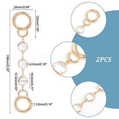 Transparent K9 Glass with Brass Purse Strap Extenders FIND-AB00017-1