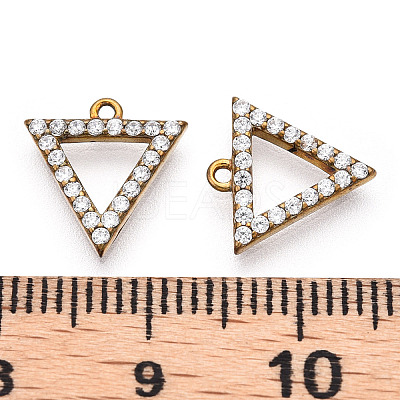 Brass Micro Pave Clear Cubic Zirconia Charms ZIRC-Q002-150C-NF-1