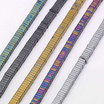 Electroplate Non-magnetic Synthetic Hematite Heishi Beads Strands G-J171B-4x4mm-M-1