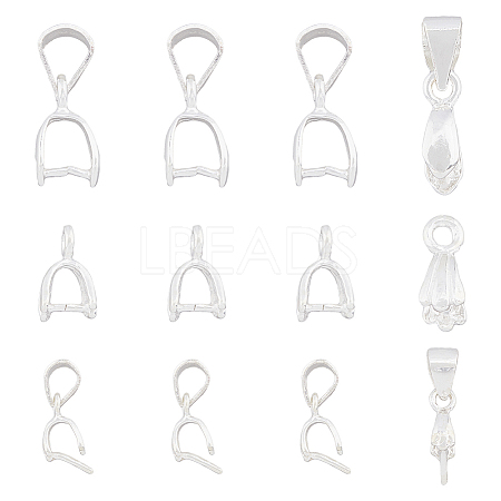 DICOSMETIC 12Pcs 3 Styles 925 Sterling Silver Pendant Bails STER-DC0001-12-1