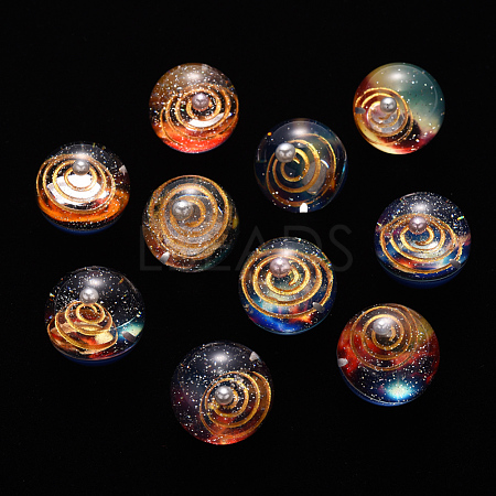 Universe Galaxy Starry Night Transparent Epoxy Resin Beads RESI-N024-008-1