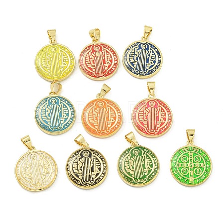 Rack Plating Brass Enamel Pendants KK-Z067-26G-1