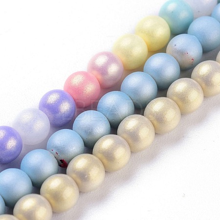 Spray Painted Resin Beads Strands RESI-N027-01A-1