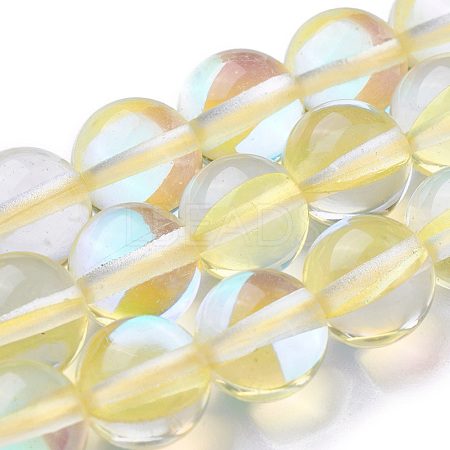 Synthetic Moonstone Beads Strands G-F143-6mm-13-1