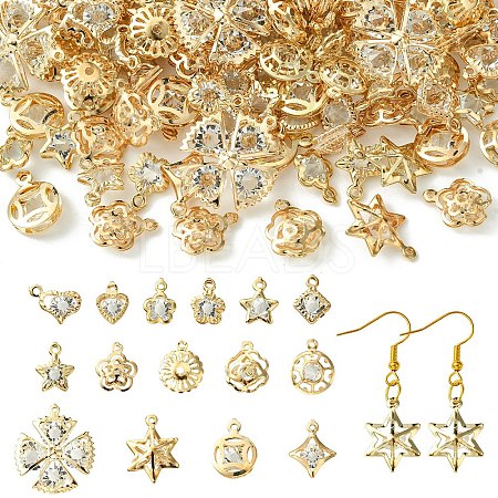 150Pcs 15 Styles Rack Plating Iron Pendants IFIN-YW0003-54-1