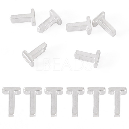 6Pcs 925 Sterling Silver Hollow Initial Beads STER-TA0001-53T-1