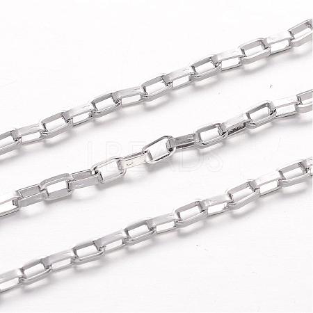 304 Stainless Steel Box Chains CHS-K004-02P-0.8mm-1