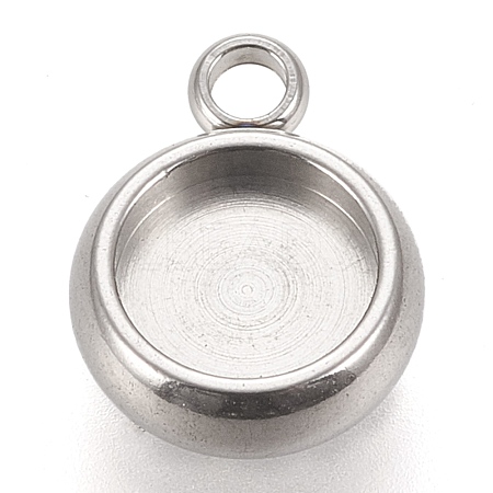 Non-Tarnish 304 Stainless Steel Pendant Cabochon Settings X-STAS-K202-03B-P-1
