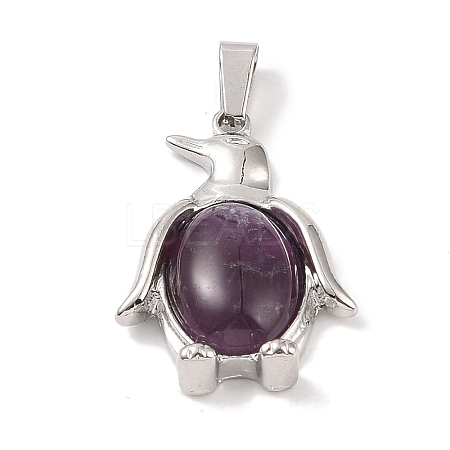 Natural Amethyst Pendants G-A224-02P-01-1