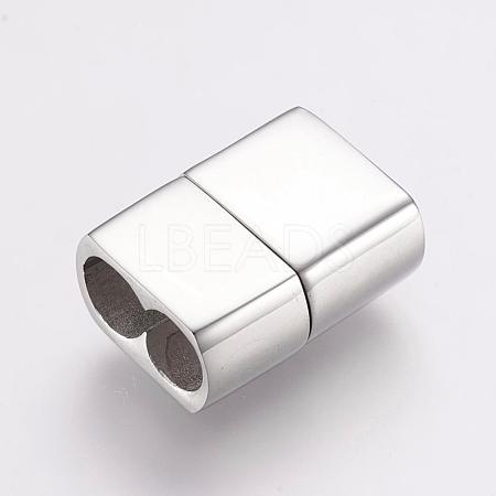 Tarnish Resistant 304 Stainless Steel Magnetic Clasps with Glue-in Ends STAS-F122-23P-1