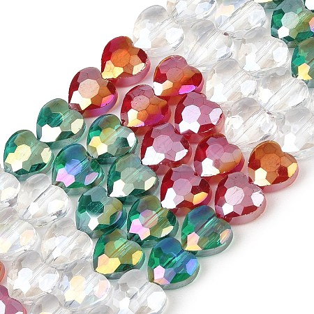 Electroplate Transparent Glass Beads Strands GL-CBADAFE-01F-1
