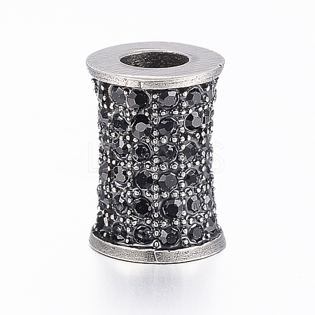 304 Stainless Steel Glass Rhinestone European Beads STAS-K153-50AS-1
