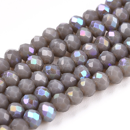 Electroplate Opaque Solid Color Glass Beads Strands EGLA-A034-P2mm-L23-1