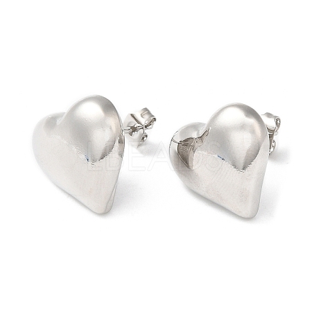 Rack Plating Brass Heart Stud Earrings EJEW-Q766-02P-1