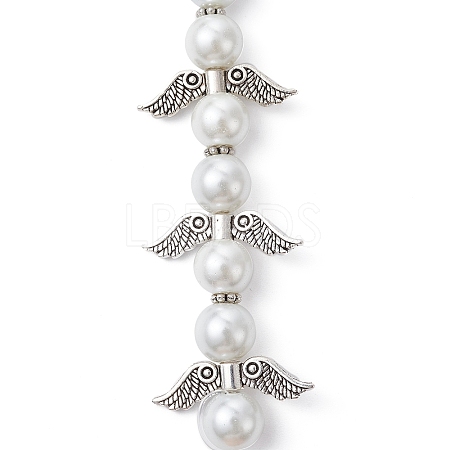 Angel Fairy Shape Glass Pearl Beads Strands AJEW-JB01180-02-1