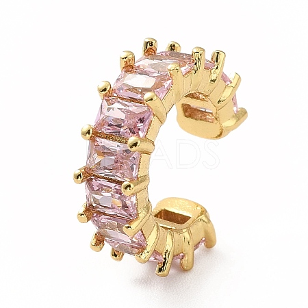 Cubic Zirconia Tennis Cuff Earrings EJEW-K093-09G-04-1