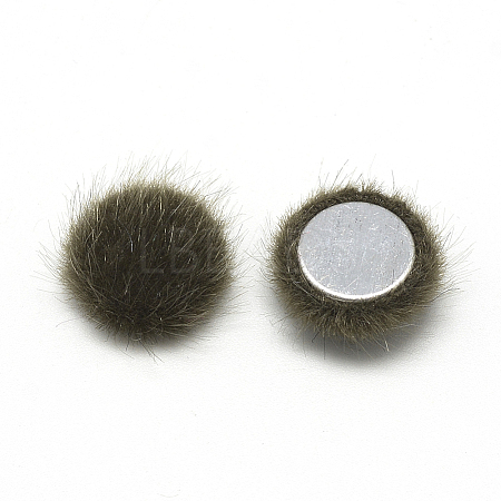 Faux Mink Fur Covered Cabochons WOVE-S084-49J-1