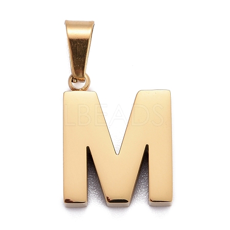 Ion Plating(IP) 304 Stainless Steel Letter Pendants STAS-H127-M-G-1