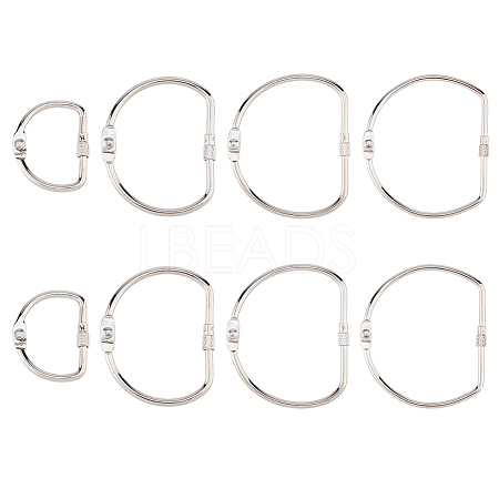 8Pcs 4 Styles Iron Screw Carabiner Lock Charms FIND-FH0014-46-1