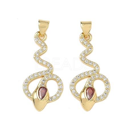 Brass Micro Pave Cubic Zirconia Pendants KK-L243-29G-04-1