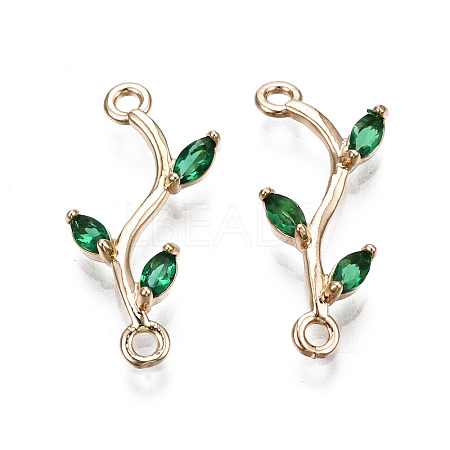 Brass Micro Pave Cubic Zirconia Links Connectors KK-S359-156C-RS-1