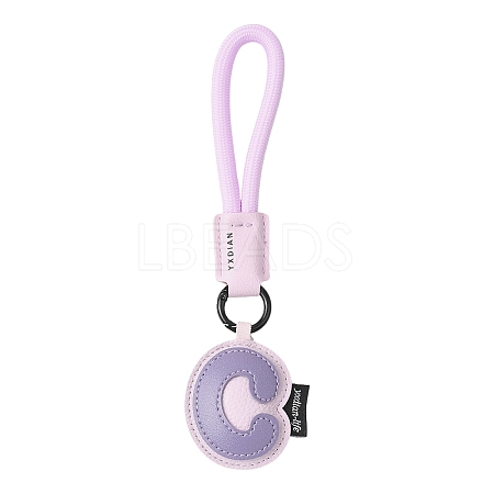 PU Leather Letter Pendant Decoration HJEW-YWC0002-001C-1